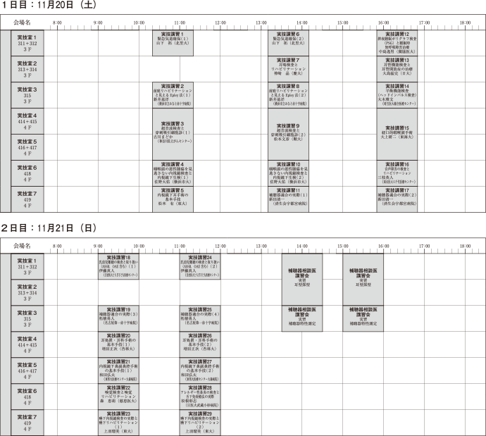 実技日程表